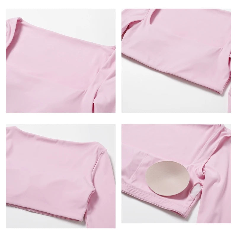 Hearuisavy Women’s Quick-Dry Sports Crop Top – Long Sleeve