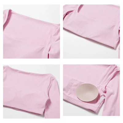 Hearuisavy Women’s Quick-Dry Sports Crop Top – Long Sleeve