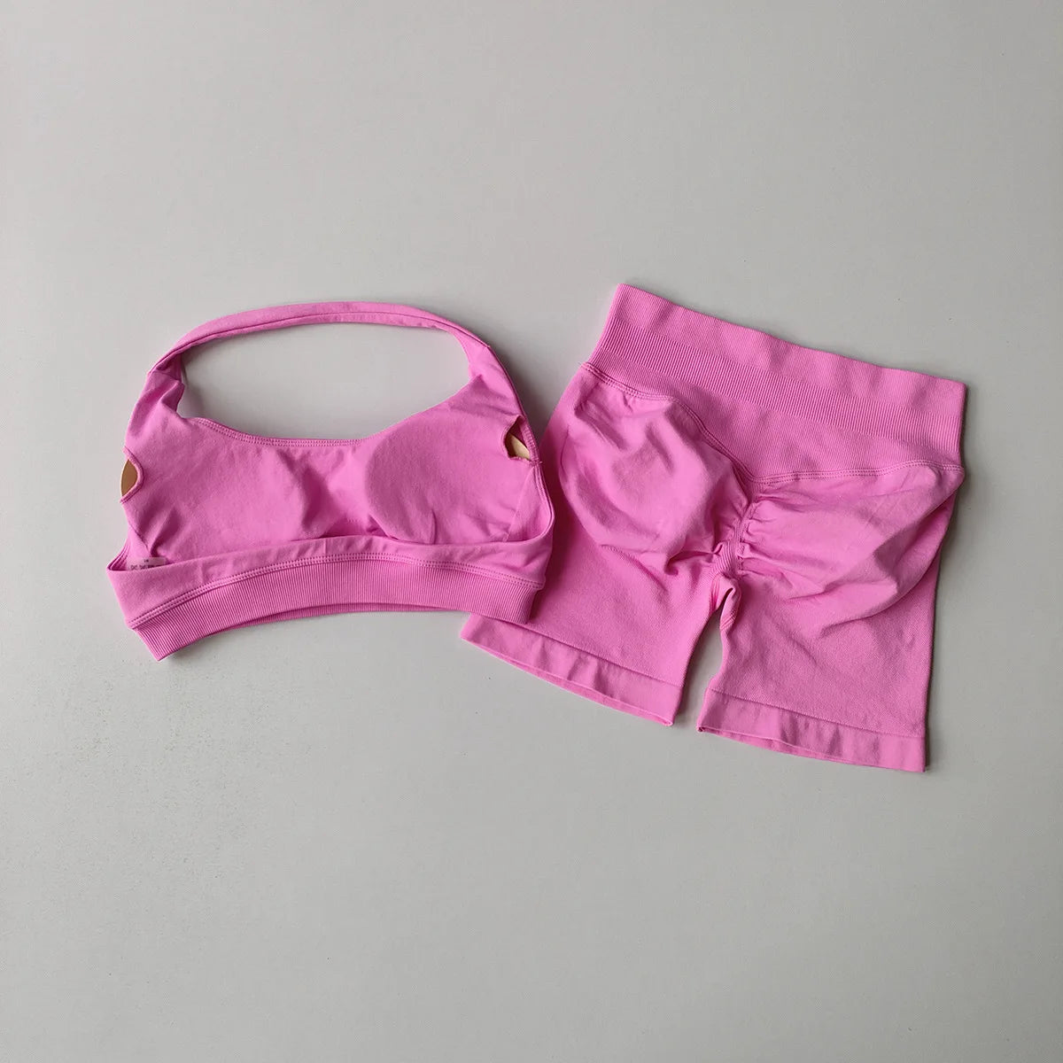 2-Piece Seamless Yoga Set for Women – Sports Bra & Shorts