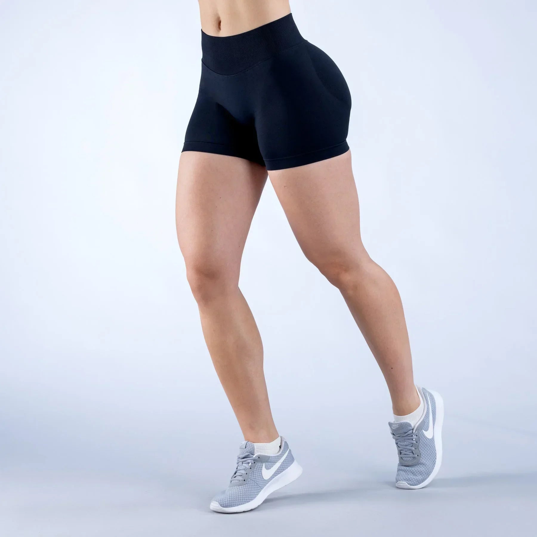 High-Waist Summer Yoga Shorts – Solid Color Fitness Pants