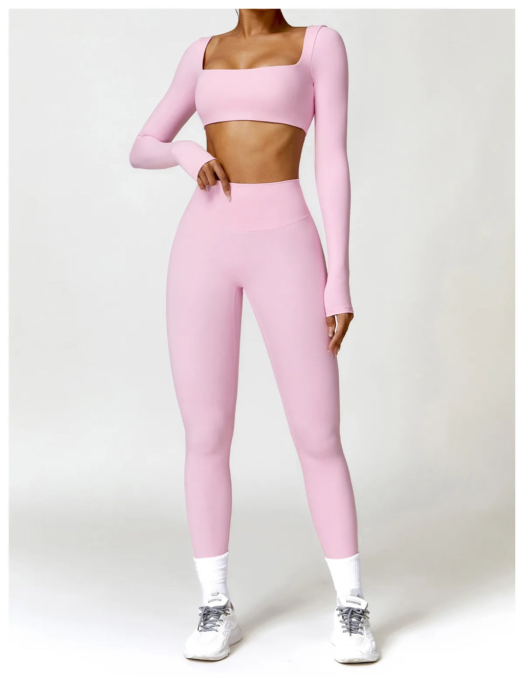 Hearuisavy Women’s Quick-Dry Sports Crop Top – Long Sleeve