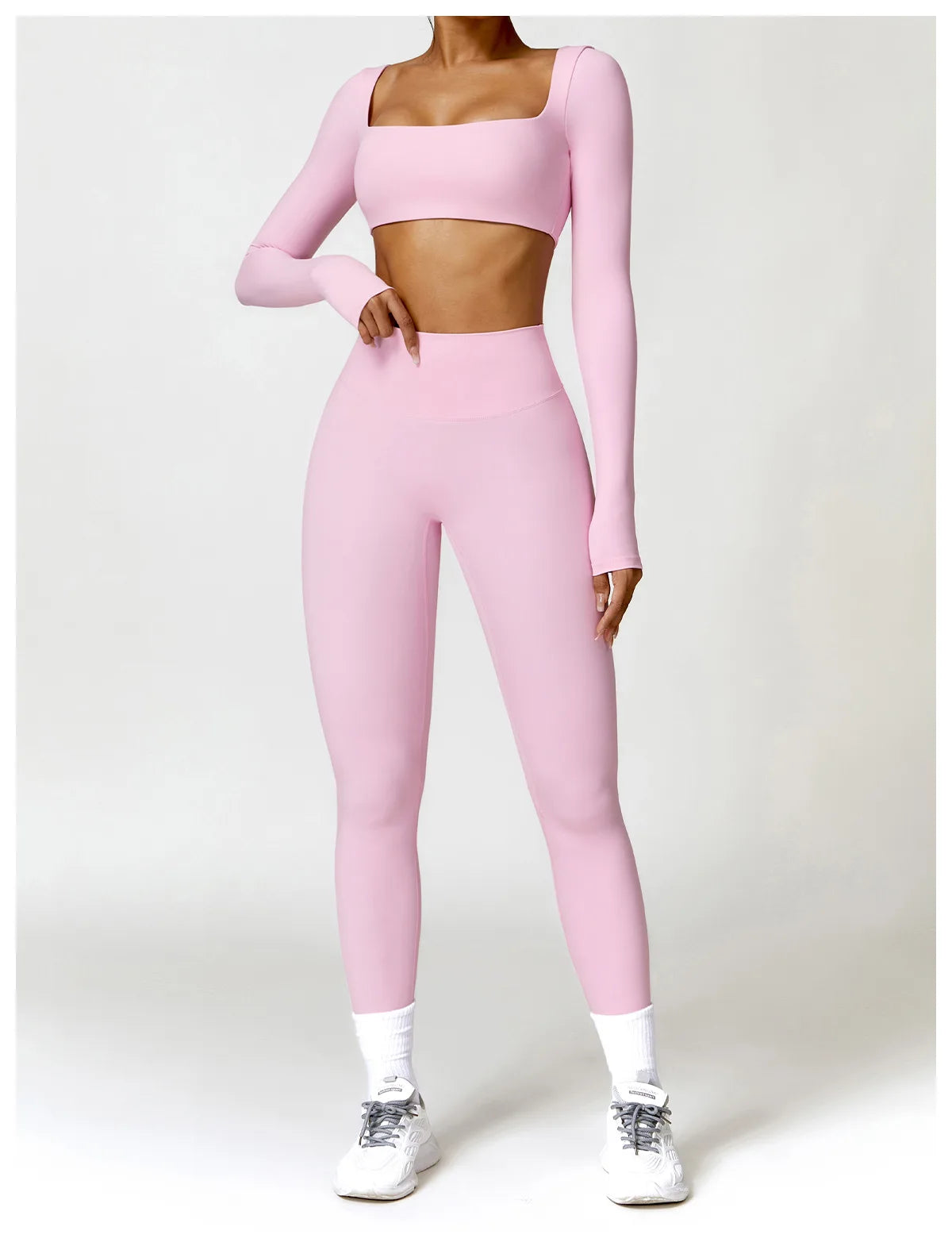 Hearuisavy Women’s Quick-Dry Sports Crop Top – Long Sleeve