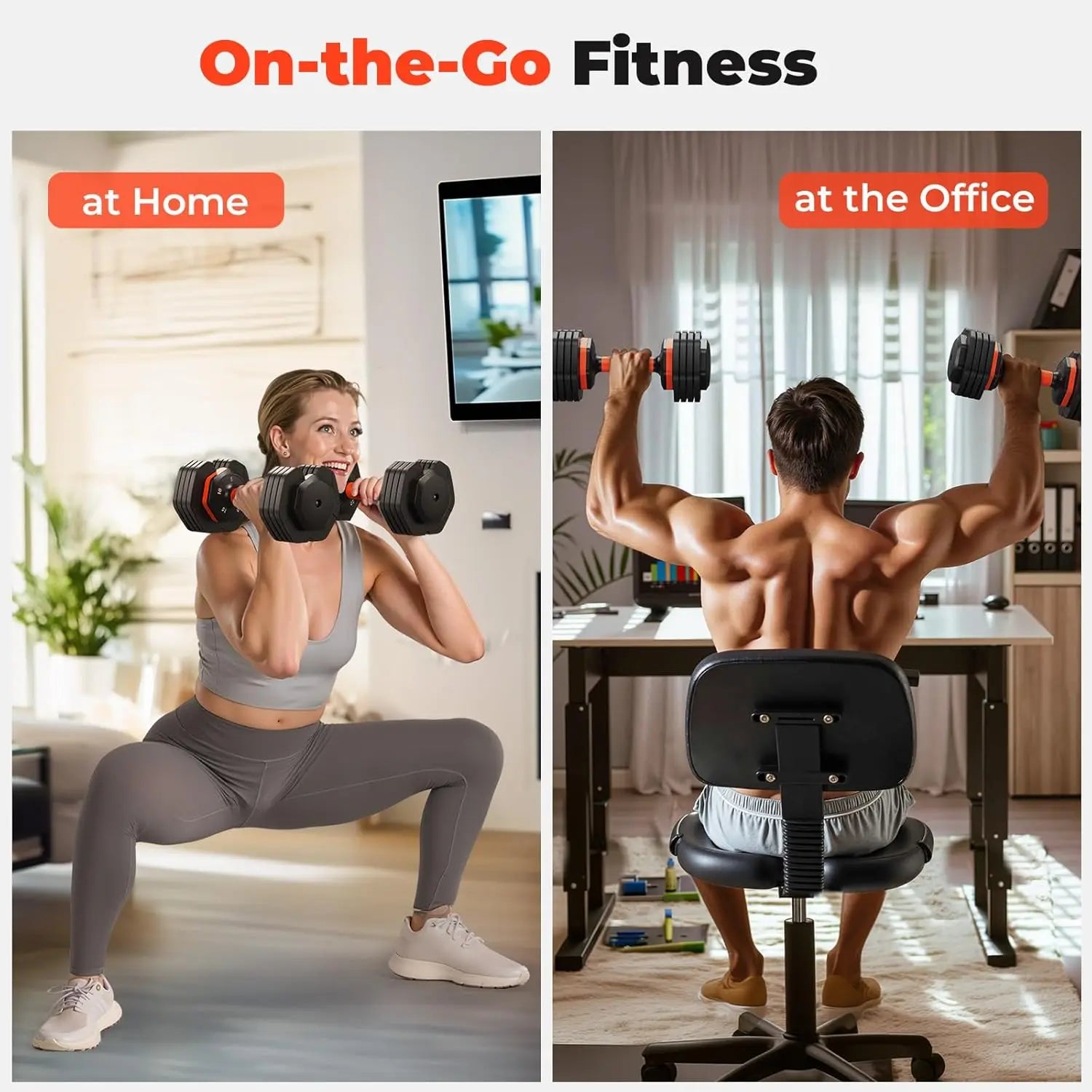 Adjustable 25LB Dumbbell Set with Anti-Slip Handle