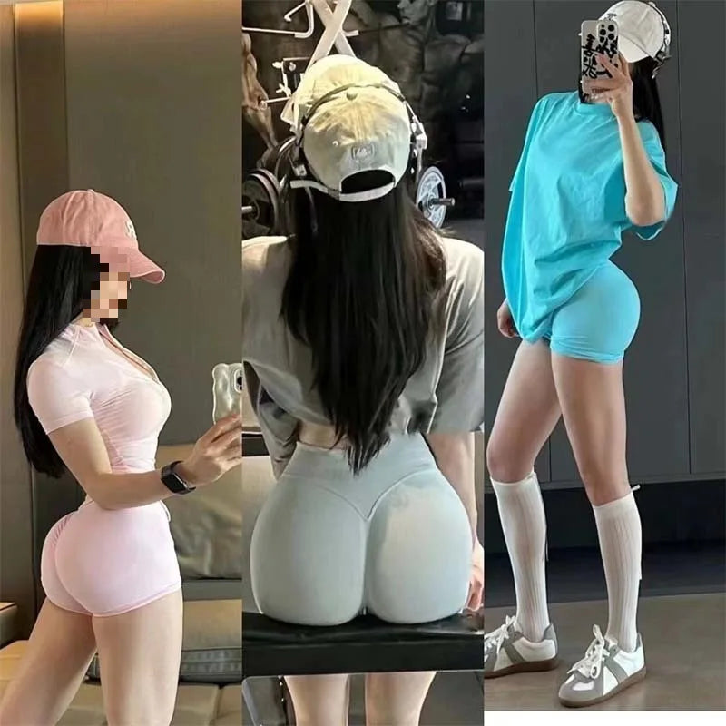 Seamless High-Waist Hip-Hugging Fitness Shorts