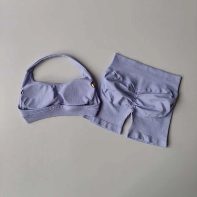 2-Piece Seamless Yoga Set for Women – Sports Bra & Shorts