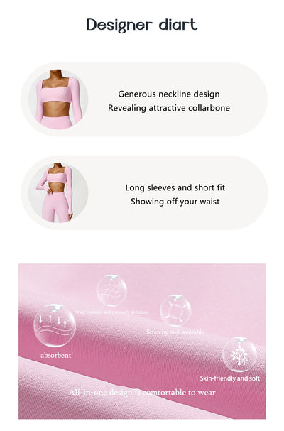 Hearuisavy Women’s Quick-Dry Sports Crop Top – Long Sleeve