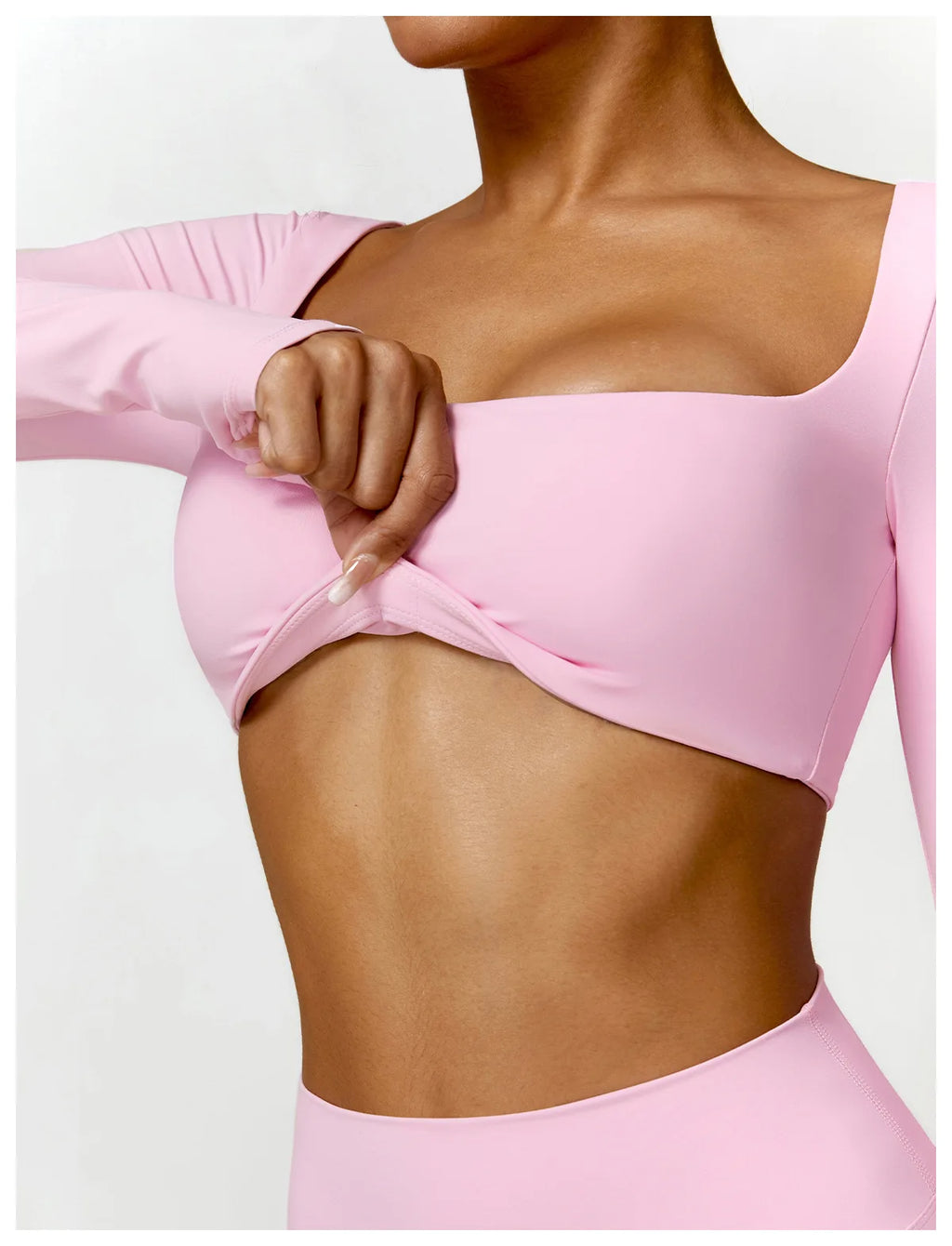 Hearuisavy Women’s Quick-Dry Sports Crop Top – Long Sleeve