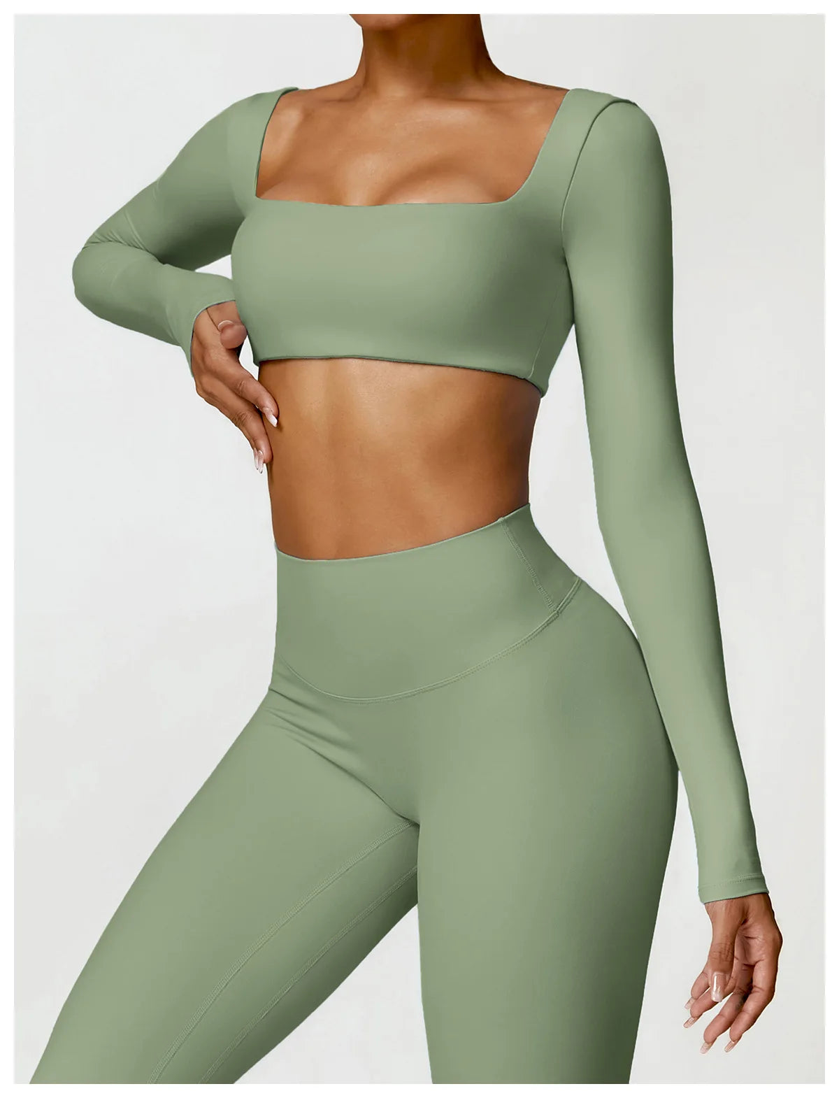 Hearuisavy Women’s Quick-Dry Sports Crop Top – Long Sleeve