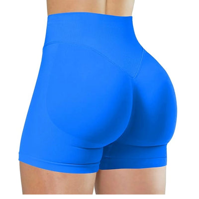 High-Waist Summer Yoga Shorts – Solid Color Fitness Pants