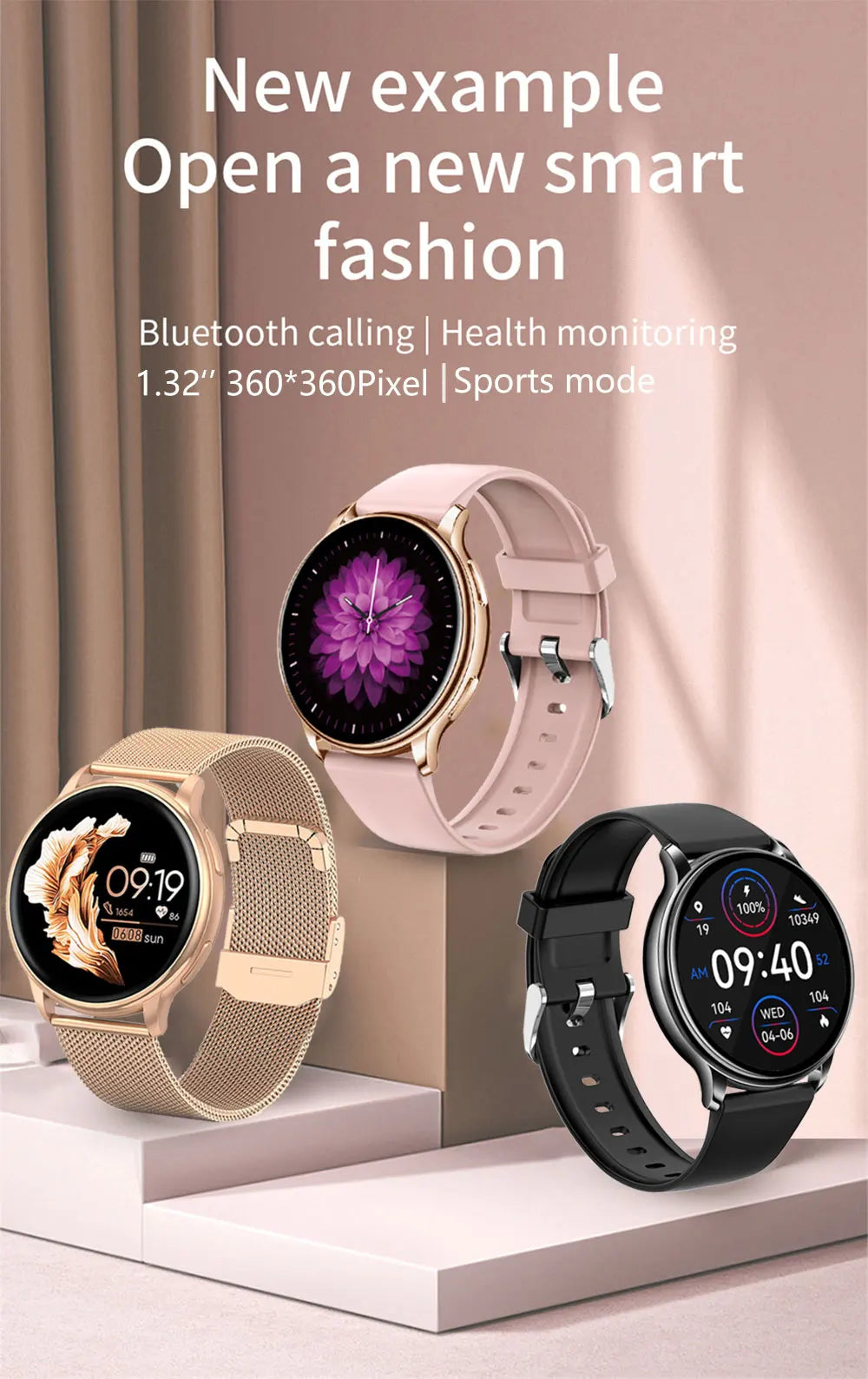 Men’s Smartwatch Y22 – Custom Dial, Fitness Tracker, Heart Rate Monitor