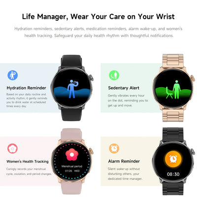 Ultra-thin Luxury Smartwatch Woman GPS Motion Trajectory Bluetooth Call Health Dynamic Island Waterproof Smart Watch Android IOS