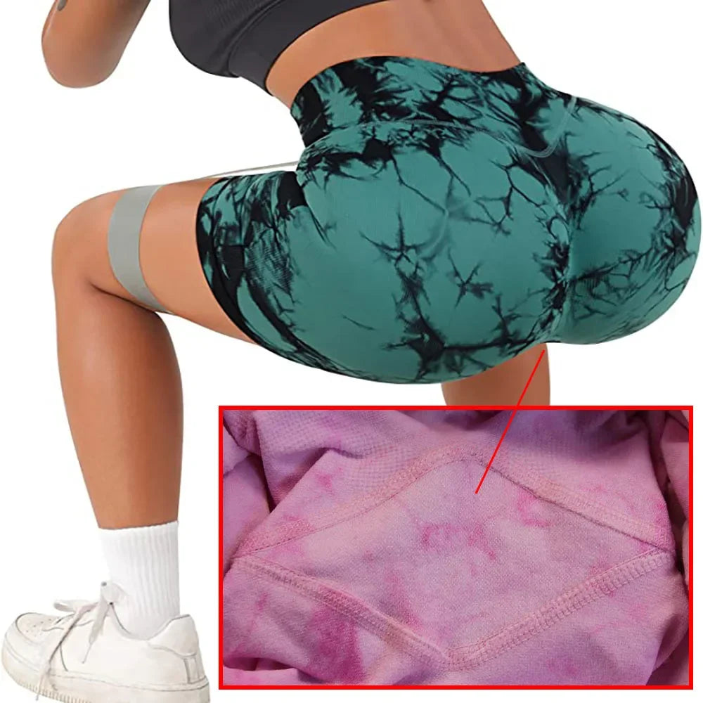 Women’s Tie-Dye High-Waist Yoga & Sports Shorts