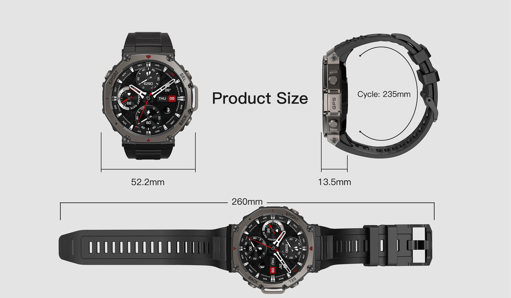 T-Rex 3 Ultra GPS Smart Watch 5 ATM Waterproof Built-in Dual-band GNSS Compass Military Sport Smartwatch Men 2025 New For Xiaomi