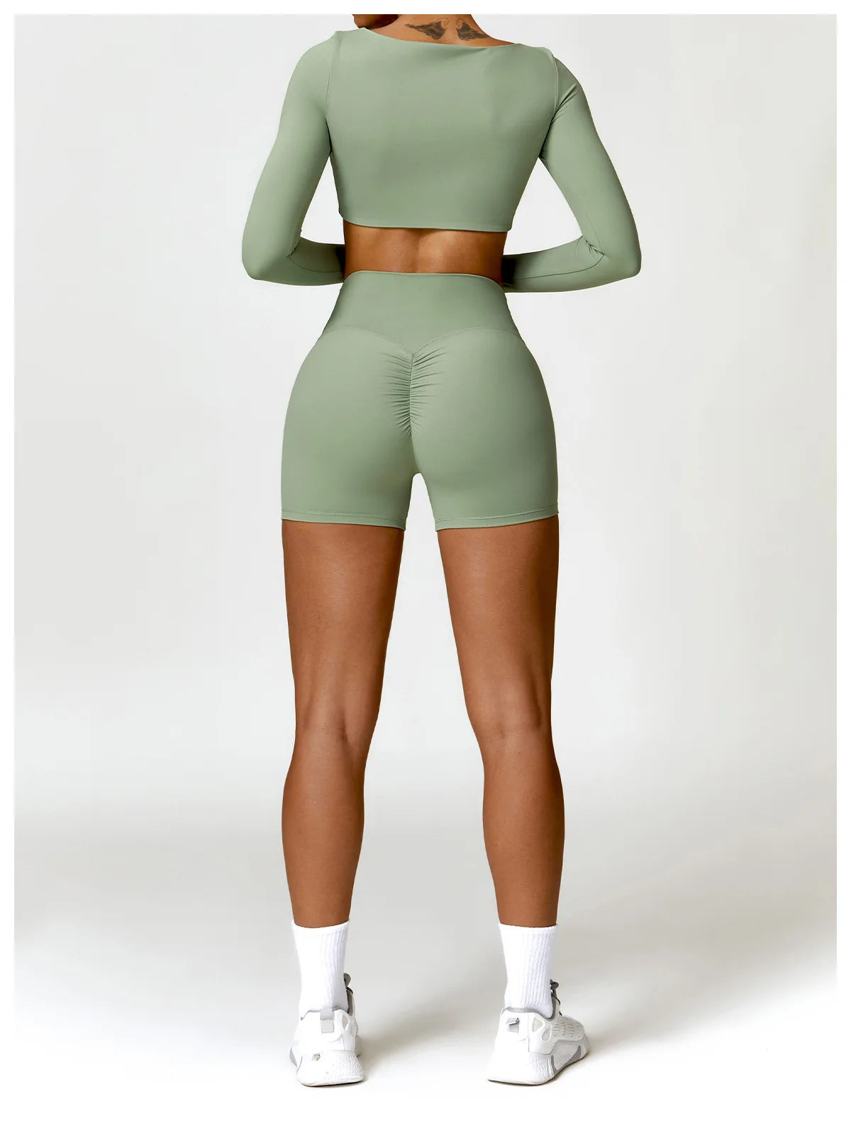 Hearuisavy Women’s Quick-Dry Sports Crop Top – Long Sleeve