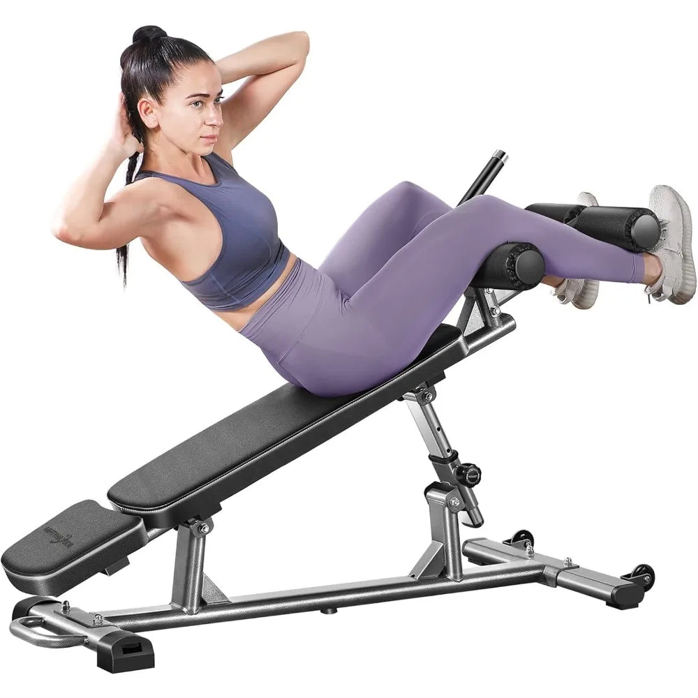 Adjustable Sit-Up Bench with Reverse Crunch Handle