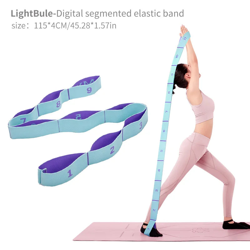 Elastic Yoga Stretching Strap with Loops for Yoga & Pilates