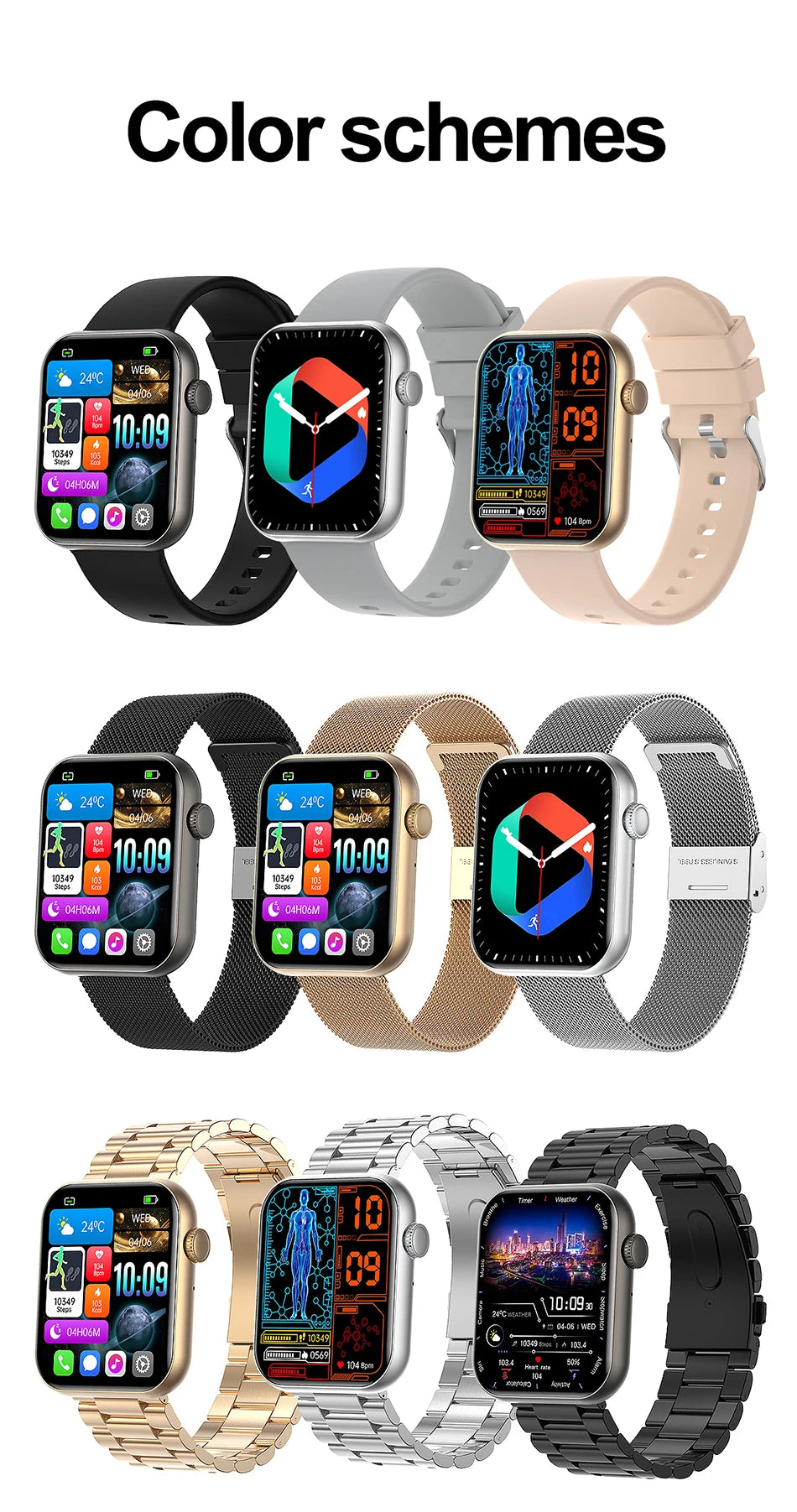 2025 Smartwatch 1.9" HD – Bluetooth Call, Heart Rate, Waterproof Fitness Watch