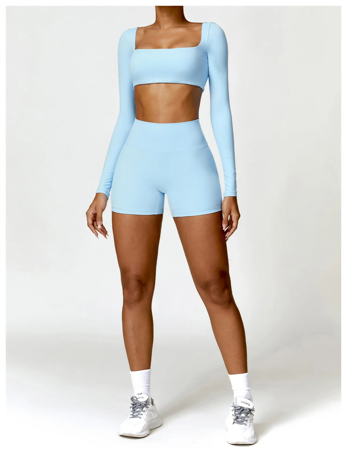 Hearuisavy Women’s Quick-Dry Sports Crop Top – Long Sleeve