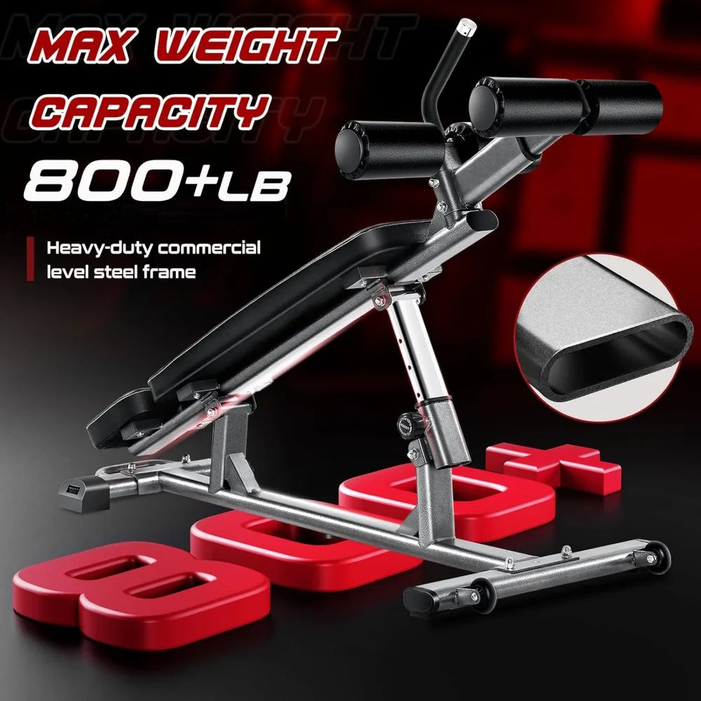 Adjustable Sit-Up Bench with Reverse Crunch Handle