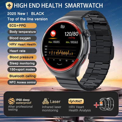 2025 Laser Detection Smartwatch with Blood Pressure & HRV