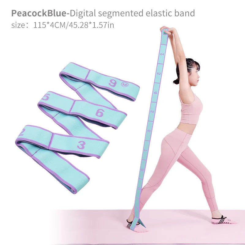Elastic Yoga Stretching Strap with Loops for Yoga & Pilates