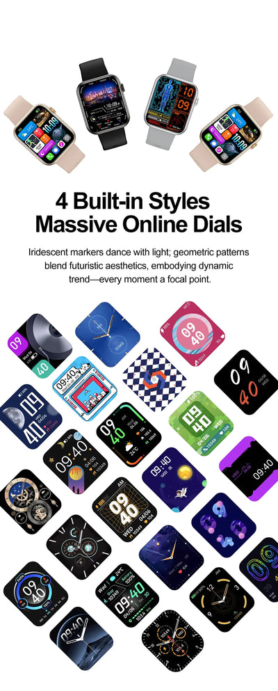 2025 Smartwatch 1.9" HD – Bluetooth Call, Heart Rate, Waterproof Fitness Watch