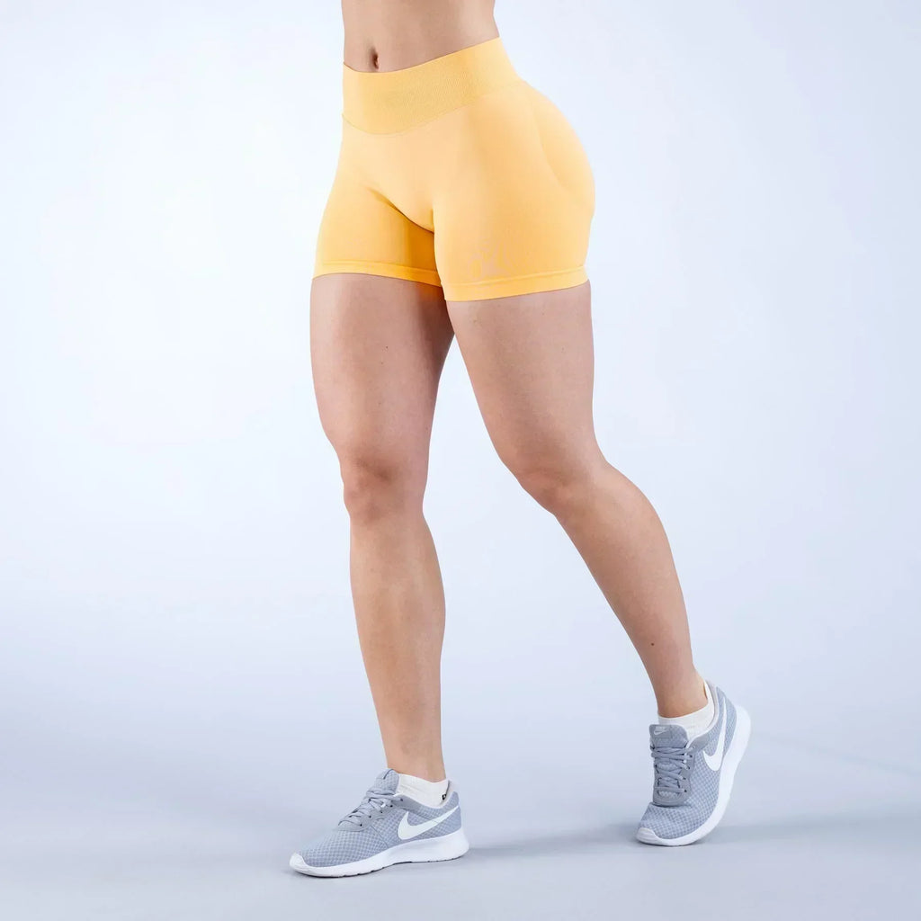High-Waist Summer Yoga Shorts – Solid Color Fitness Pants