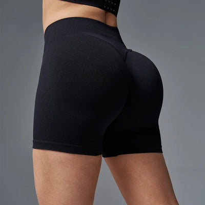 Seamless High-Waist Hip-Hugging Fitness Shorts