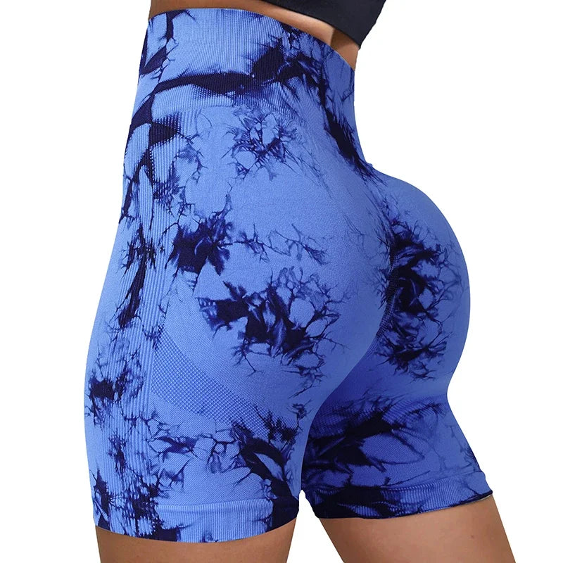 Women’s Tie-Dye High-Waist Yoga & Sports Shorts