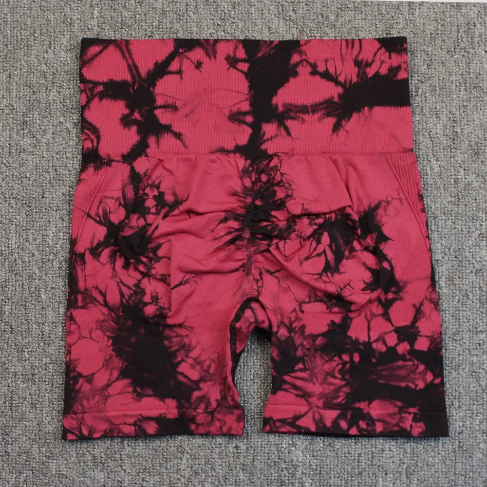Women’s Tie-Dye High-Waist Yoga & Sports Shorts