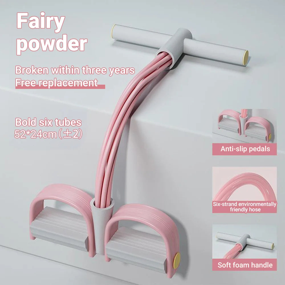 6-Tube Multi-Function Resistance Bands with Pedal Puller