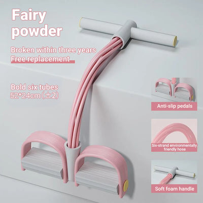 6-Tube Multi-Function Resistance Bands with Pedal Puller