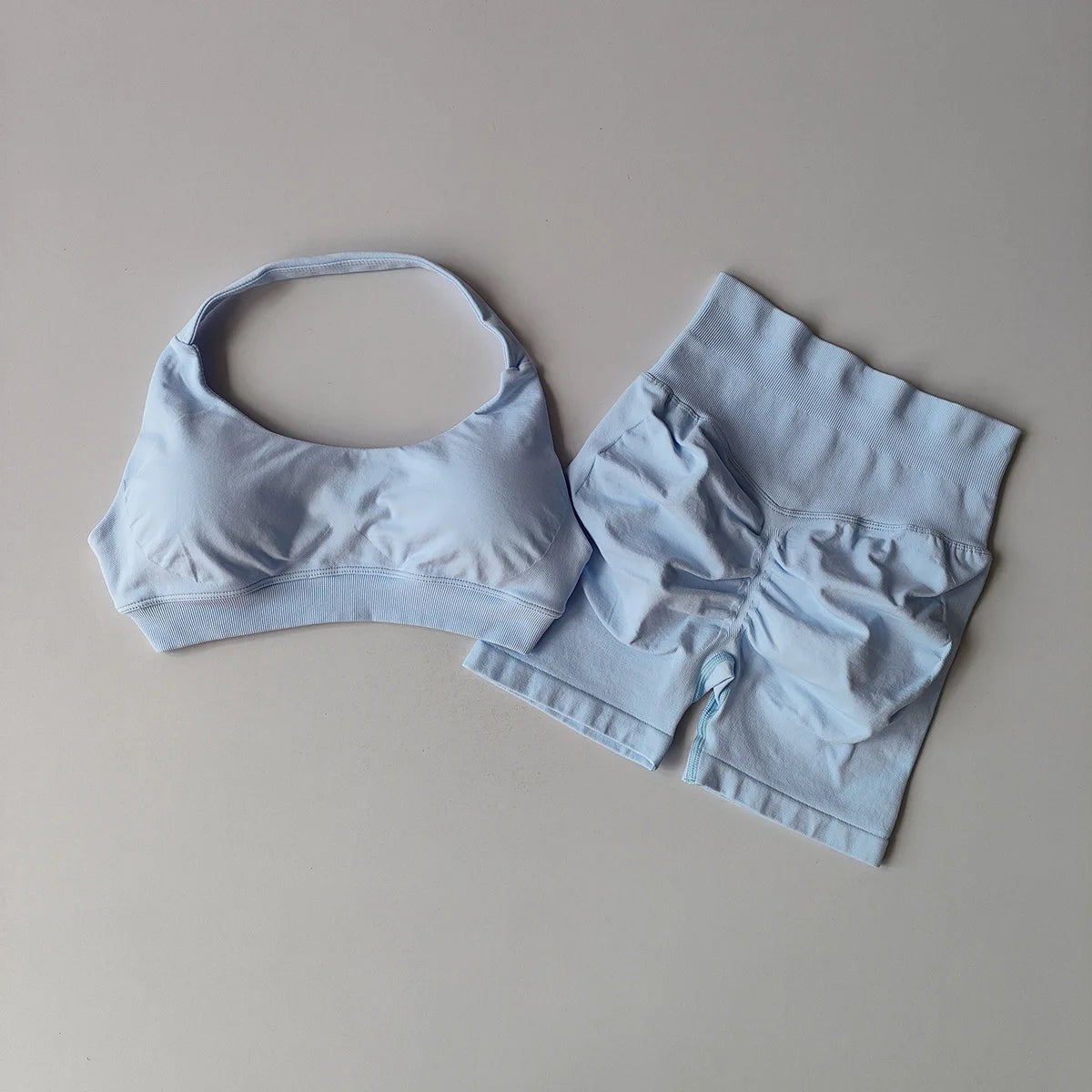 2-Piece Seamless Yoga Set for Women – Sports Bra & Shorts