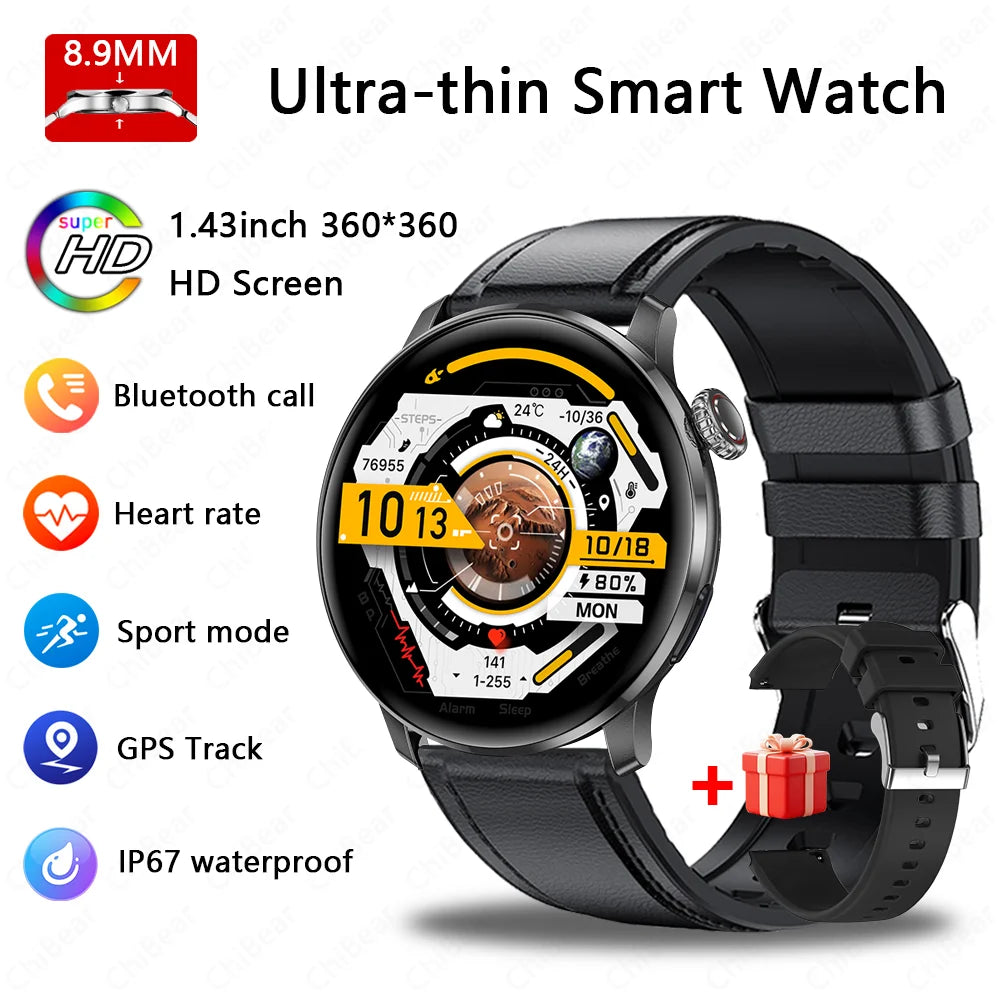 Ultra-thin Luxury Smartwatch Woman GPS Motion Trajectory Bluetooth Call Health Dynamic Island Waterproof Smart Watch Android IOS
