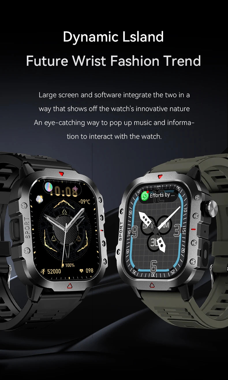 AXASFIT Smartwatch – 2.01" HD Screen with Bluetooth Call