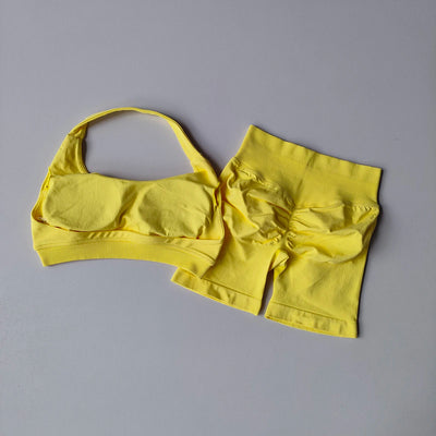 2-Piece Seamless Yoga Set for Women – Sports Bra & Shorts