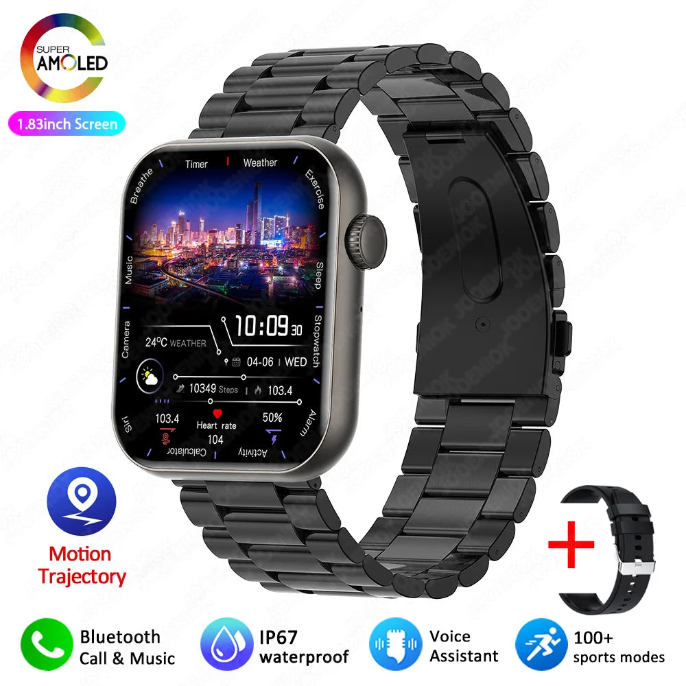 2025 Smartwatch 1.9" HD – Bluetooth Call, Heart Rate, Waterproof Fitness Watch
