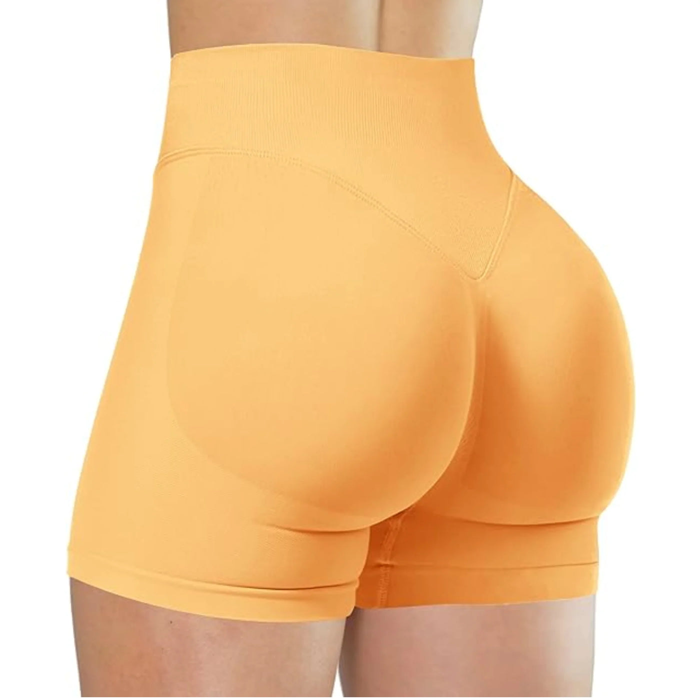 High-Waist Summer Yoga Shorts – Solid Color Fitness Pants