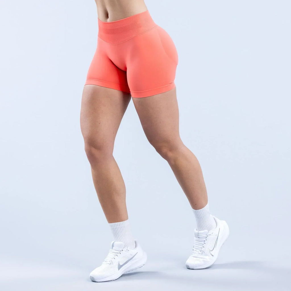 High-Waist Summer Yoga Shorts – Solid Color Fitness Pants