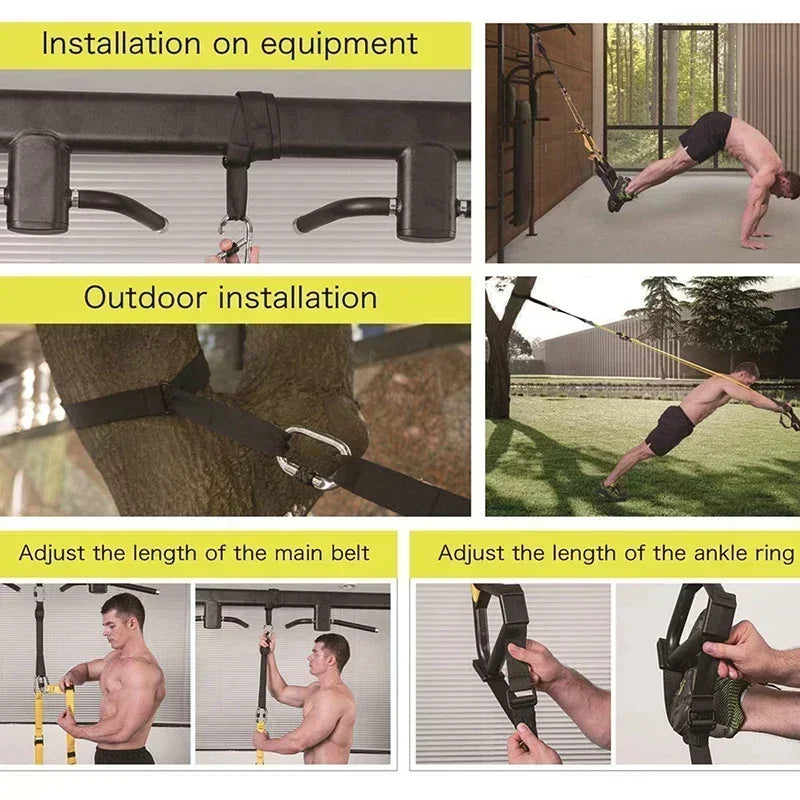Adjustable Suspension Training Straps – Fitness & Yoga Workout System