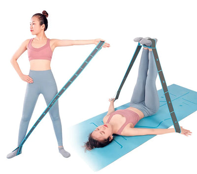 Elastic Yoga Stretching Strap with Loops for Yoga & Pilates