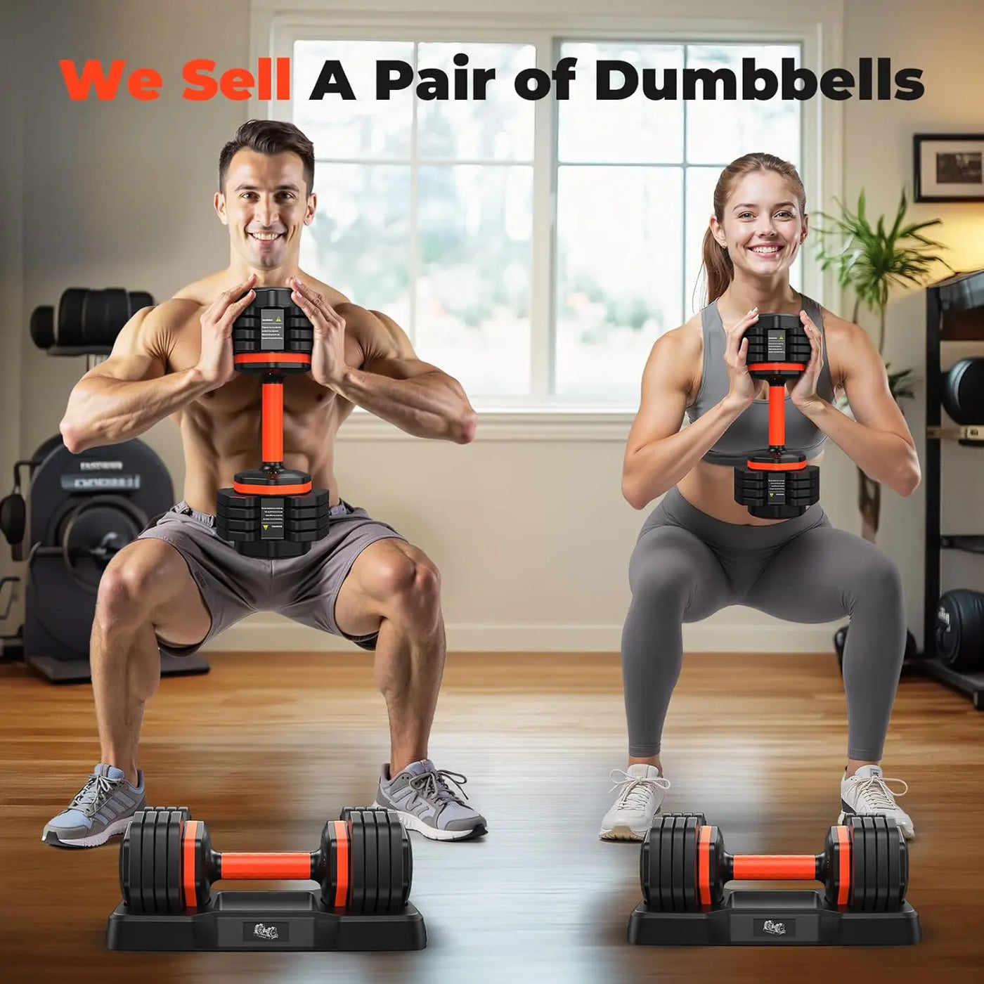 Adjustable 25LB Dumbbell Set with Anti-Slip Handle