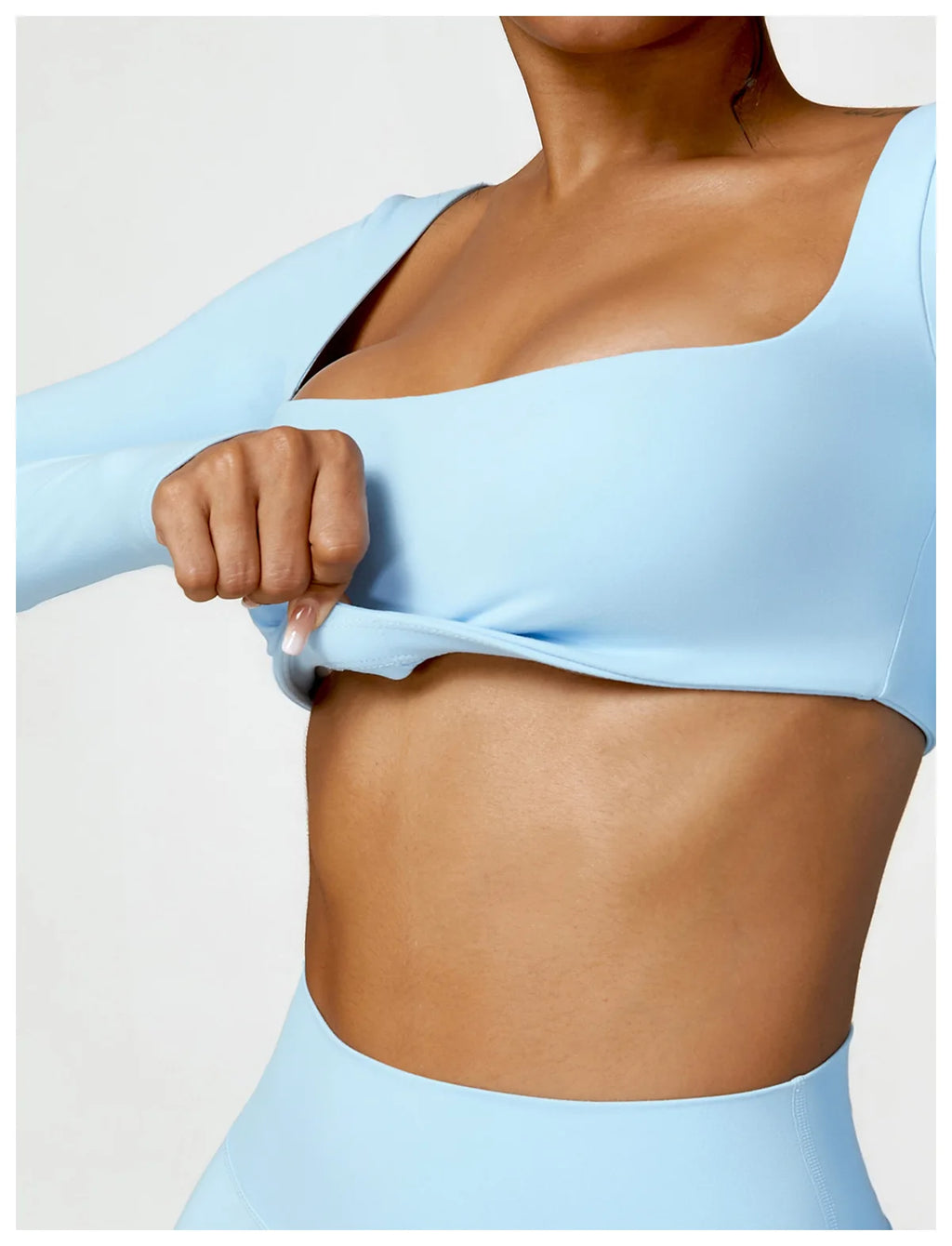 Hearuisavy Women’s Quick-Dry Sports Crop Top – Long Sleeve
