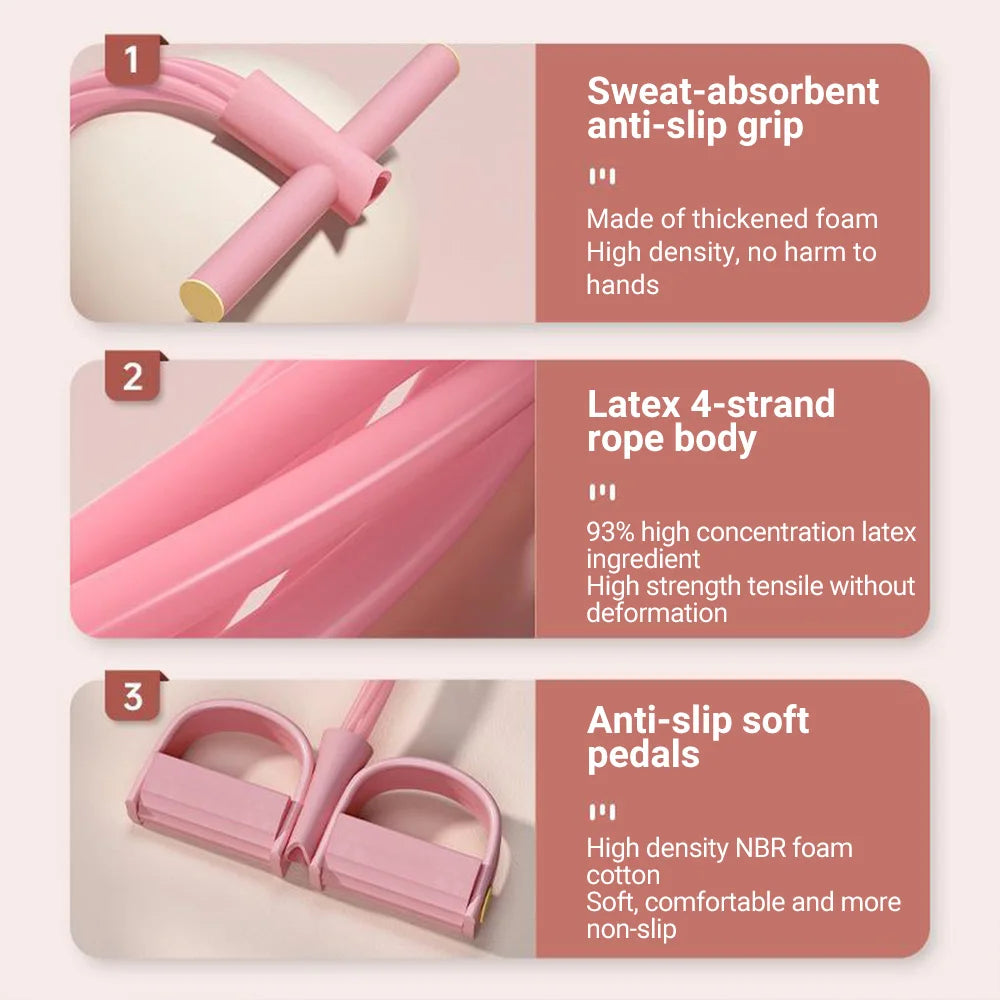 6-Tube Multi-Function Resistance Bands with Pedal Puller