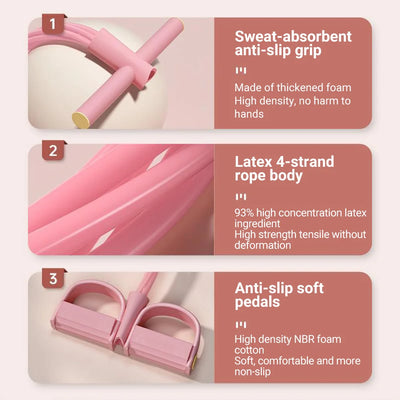 6-Tube Multi-Function Resistance Bands with Pedal Puller