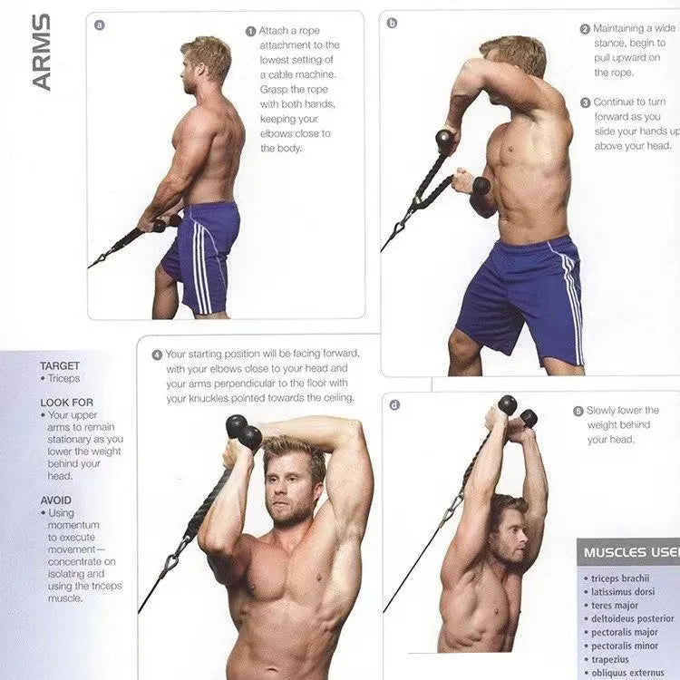 Triceps Rope Cable Attachment for Gym & Fitness