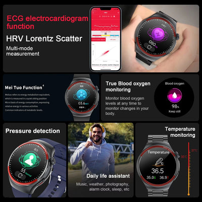 2025 Nursing Health Smartwatch with Laser Blood Pressure Monitor