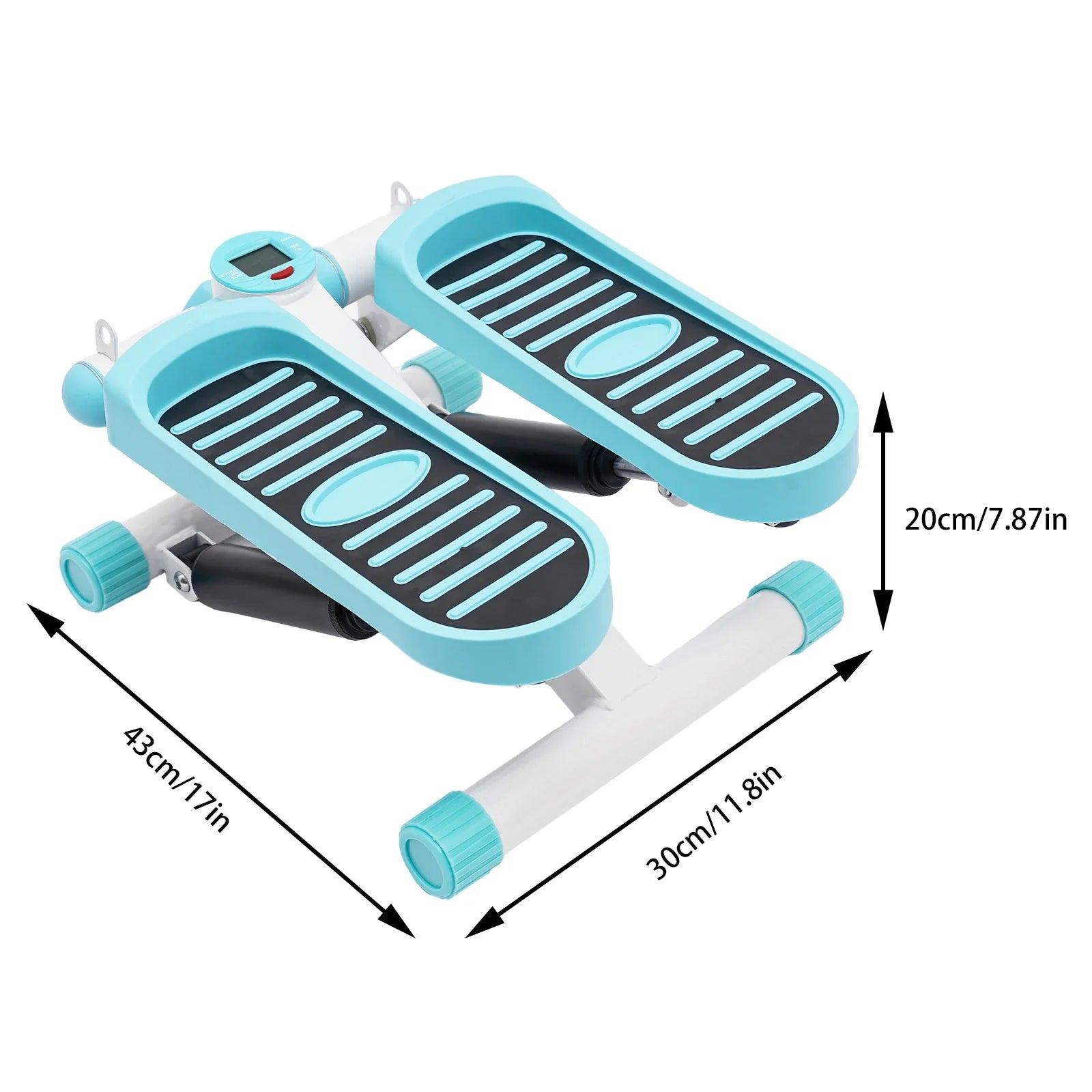 Portable Fitness Stepper with Resistance Bands – Blue