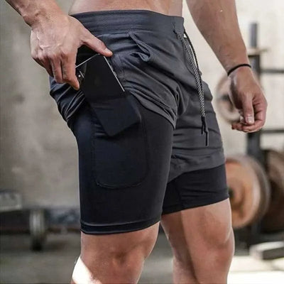 Men’s Camo 2-in-1 Quick-Dry Running Shorts