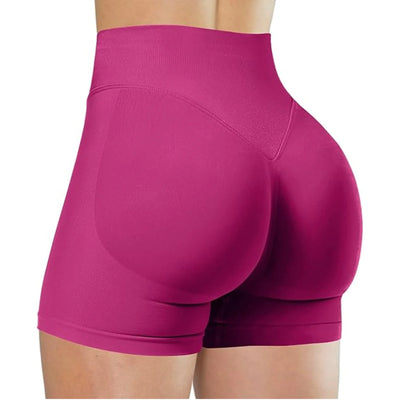 High-Waist Summer Yoga Shorts – Solid Color Fitness Pants